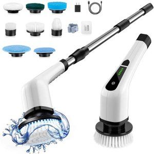 Cordless Electric Spin Scrubber,Cleaning Brush Scrubber for Home, 400RPM/Mins